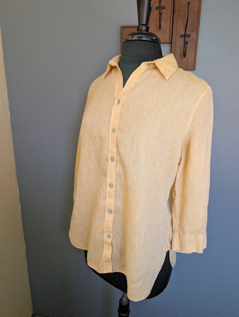 Chico's Linen Yellow Button-Front Shirt